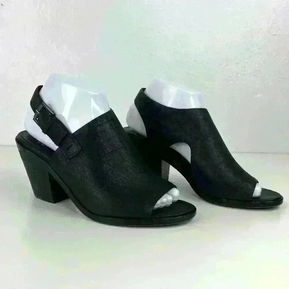 Eileen Fisher Chunky Heel Peep Toe Sandal